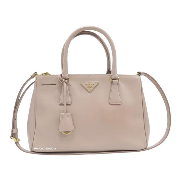 Prada Handbags - Prada Galleria Double Lux Small Saffiano Beige Bag